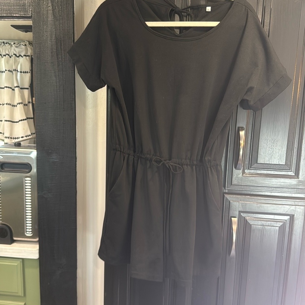 Black cotton romper